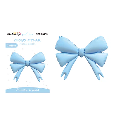 Globo metálico lazo mate azul 78*68cm