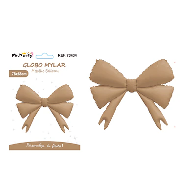 Globo metálico lazo mate café 78*68cm