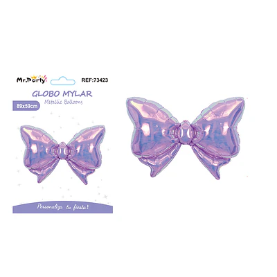 Globo metálico lazo tornasol grande morado 89*59cm