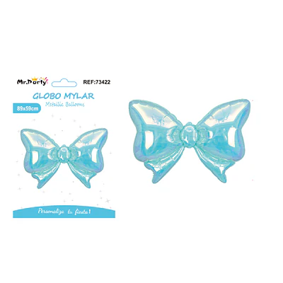 Globo metálico lazo tornasol grande azul 89*59cm