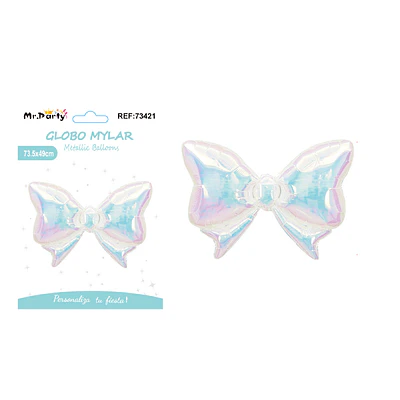 Globo metálico lazo tornasol mediano plateado 73.5*49cm