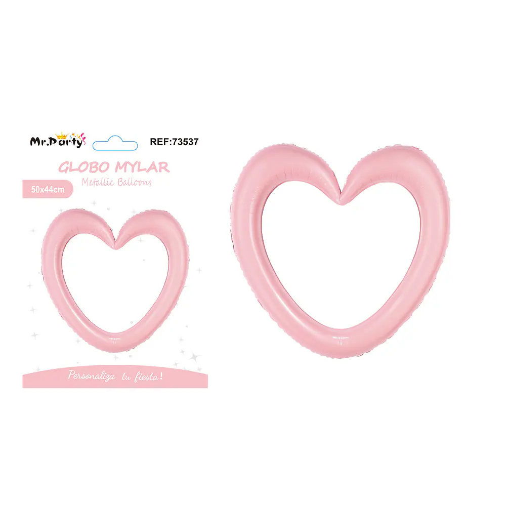 Globo metálico corazón rosa 50*44cm