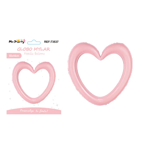 Globo metálico corazón rosa 50*44cm