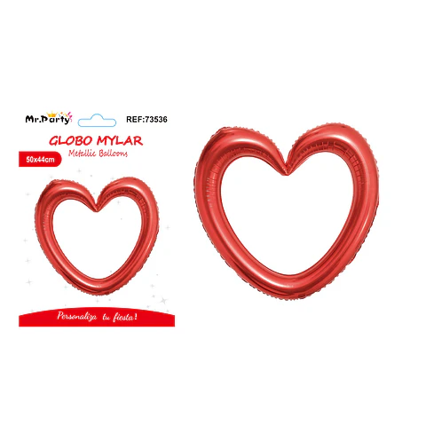 Globo metálico corazón rojo 50*44cm