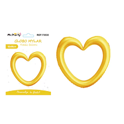 Globo metálico corazón amarillo 98*98cm