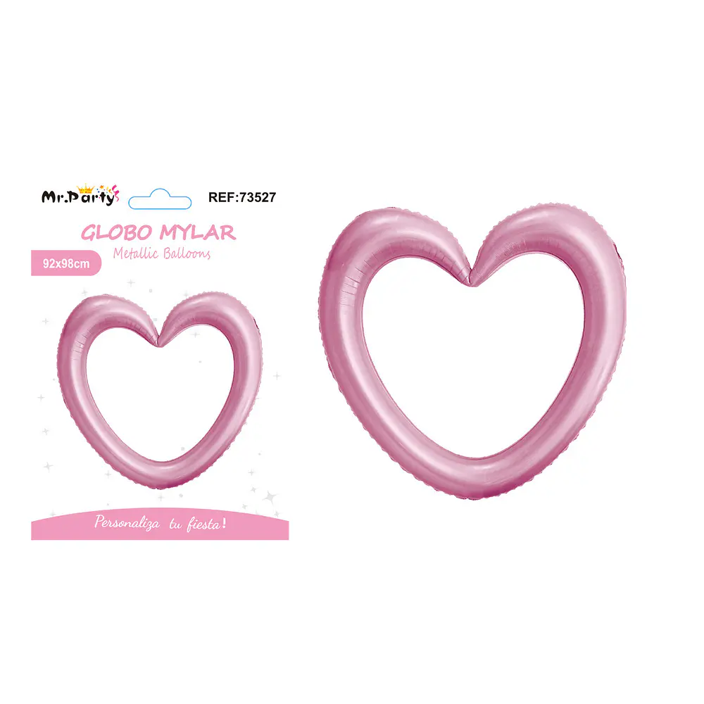 Globo metálico corazón rosado 98*98cm