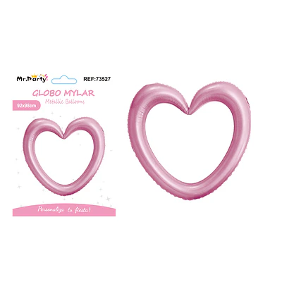 Globo metálico corazón rosado 98*98cm