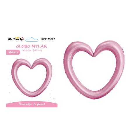 Globo metálico corazón rosado 98*98cm