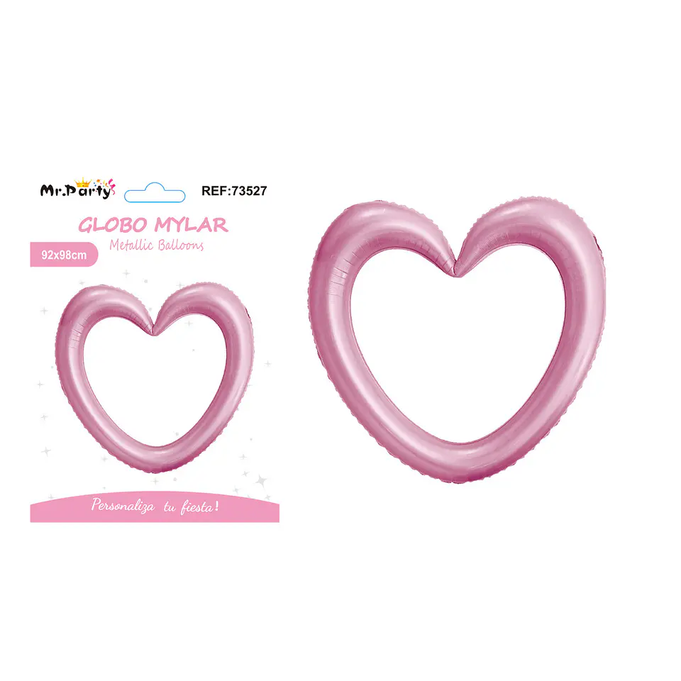 Globo metálico corazón rosado 98*98cm 1