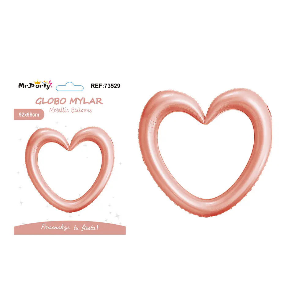 Globo metálico corazón rosado dorado 98*98cm
