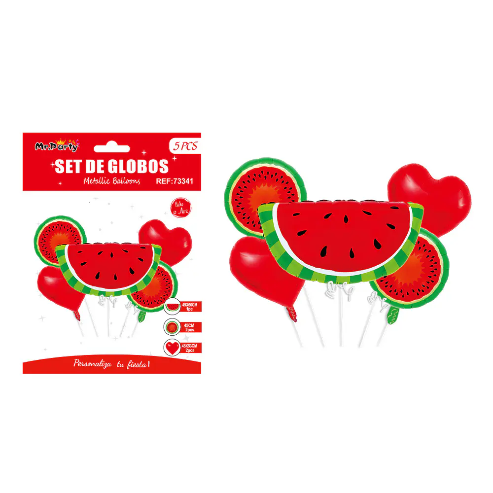 Globo metálico conjunto sandía