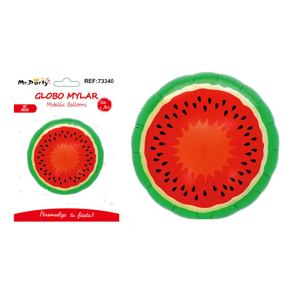 Globo metálico redondo sandía 18 pulgadas 45cm