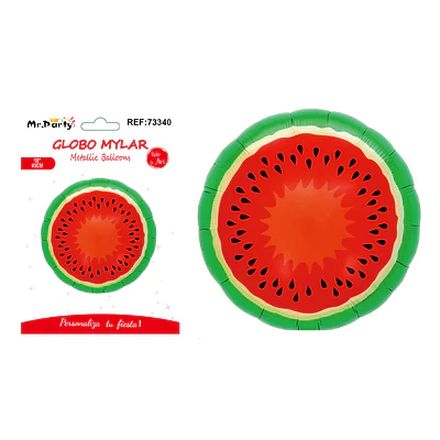 Globo metálico redondo sandía 18 pulgadas 45cm