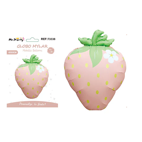 Globo metálico frutilla estilo INS rosado 45*65cm