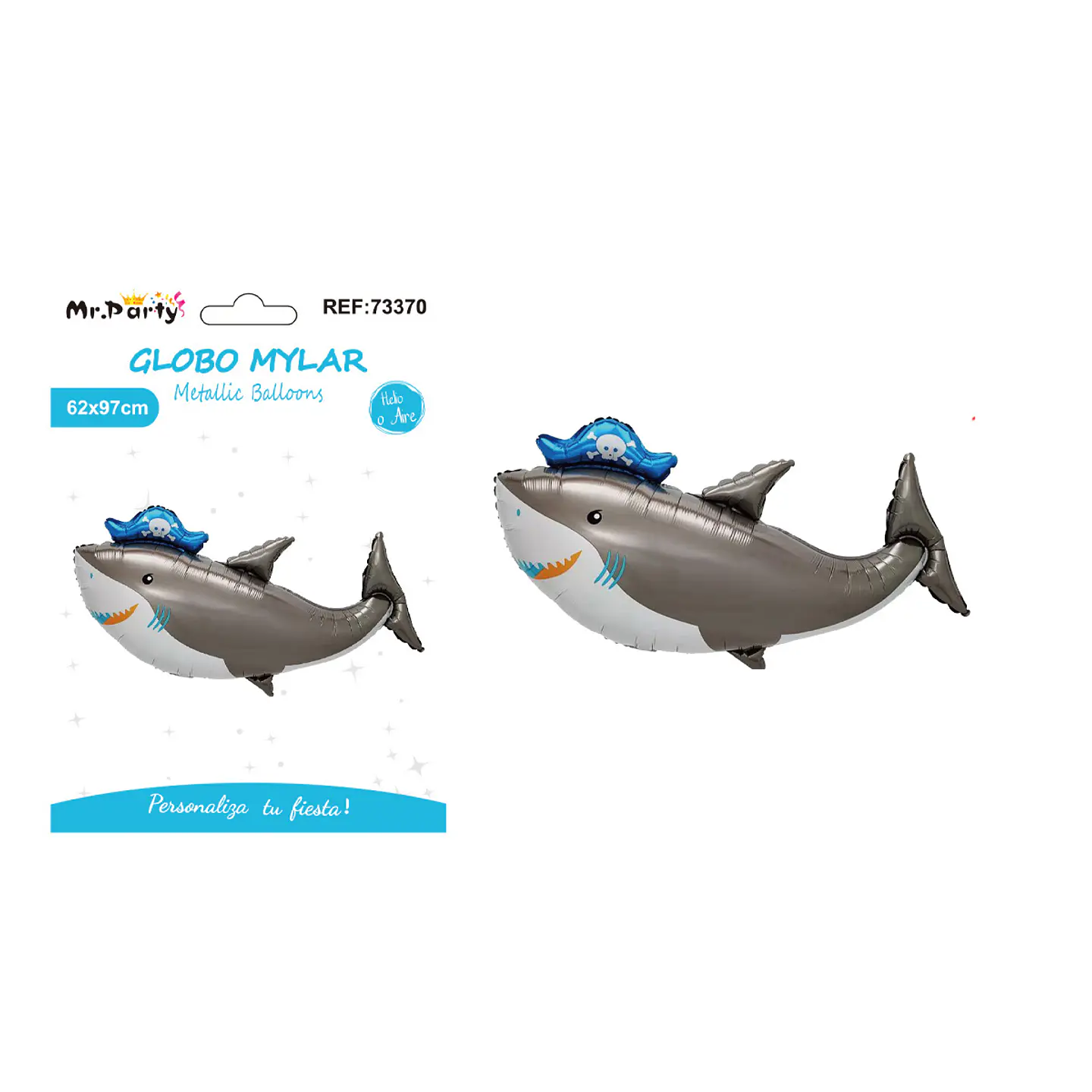 Globo metálico pirata tiburón 62*97cm 1
