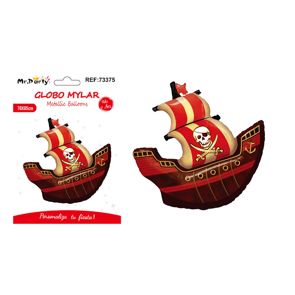 Globo metálico barco pirata 70*85cm 1