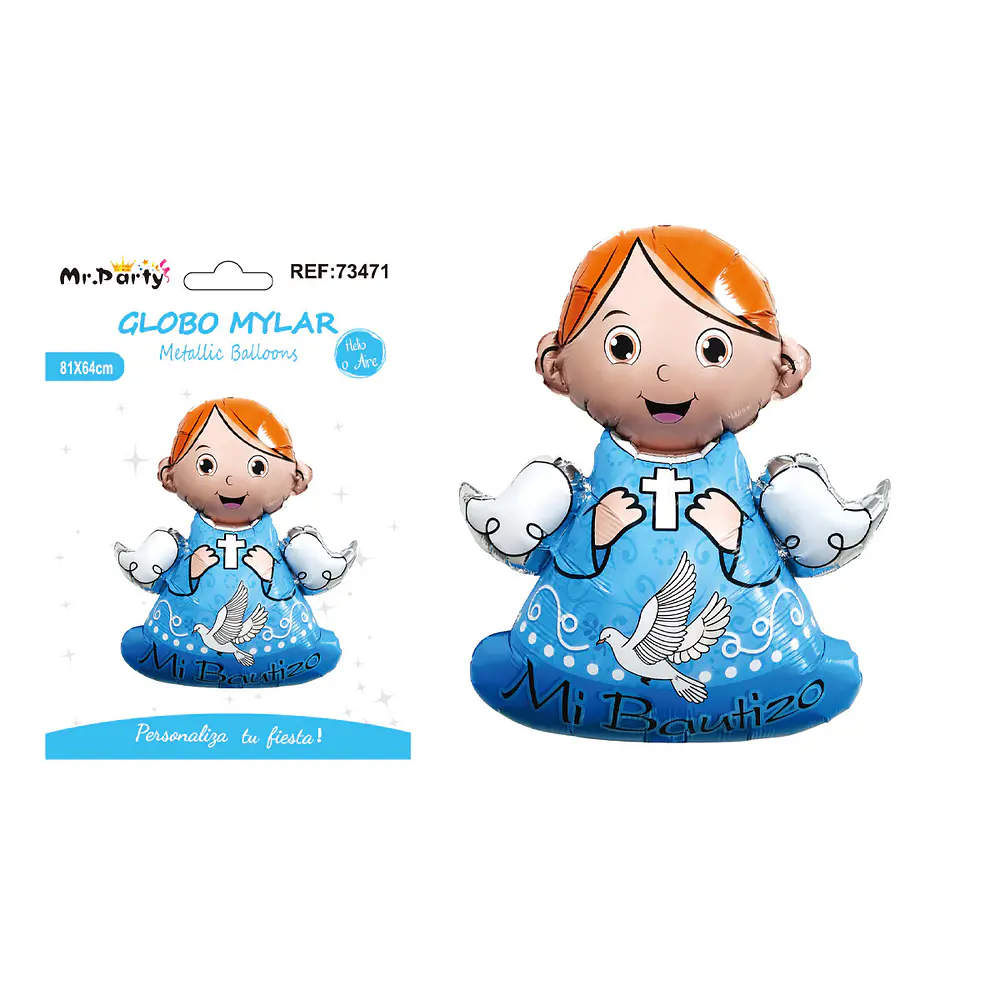Globo metálico bautizo niño 81*64cm