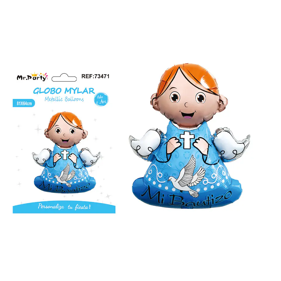 Globo metálico bautizo niño 81*64cm 1