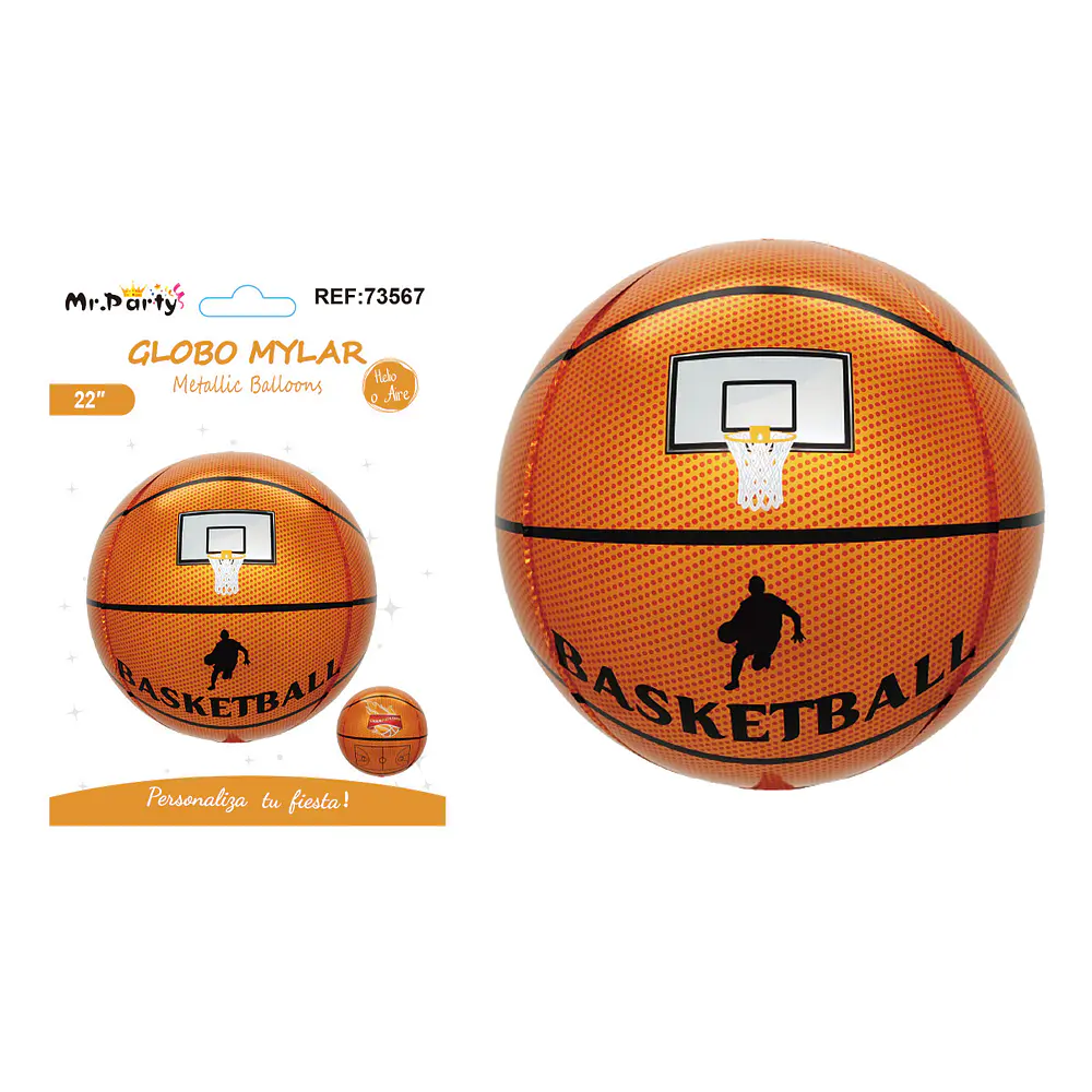 Globo metálico esfera 4D básquet 22 pulgadas