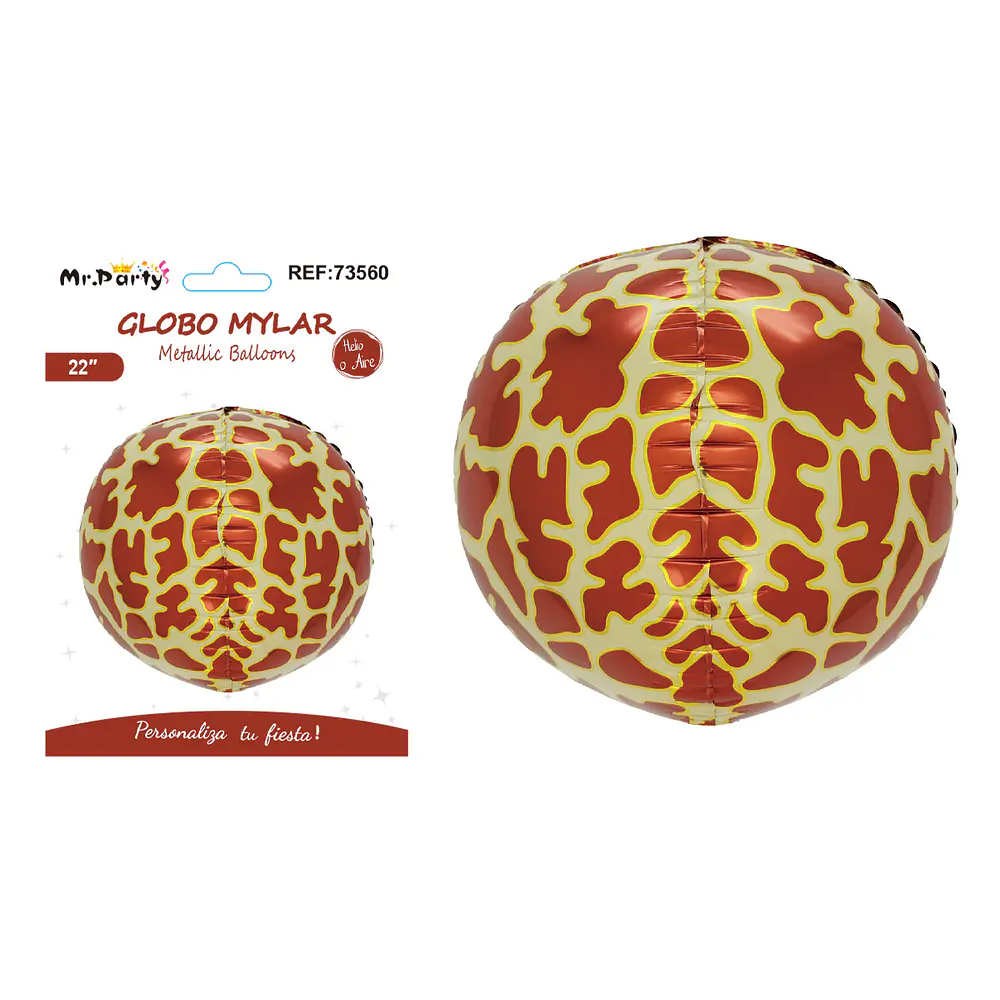 Globo metálico esfera 4D jirafa 22 pulgadas