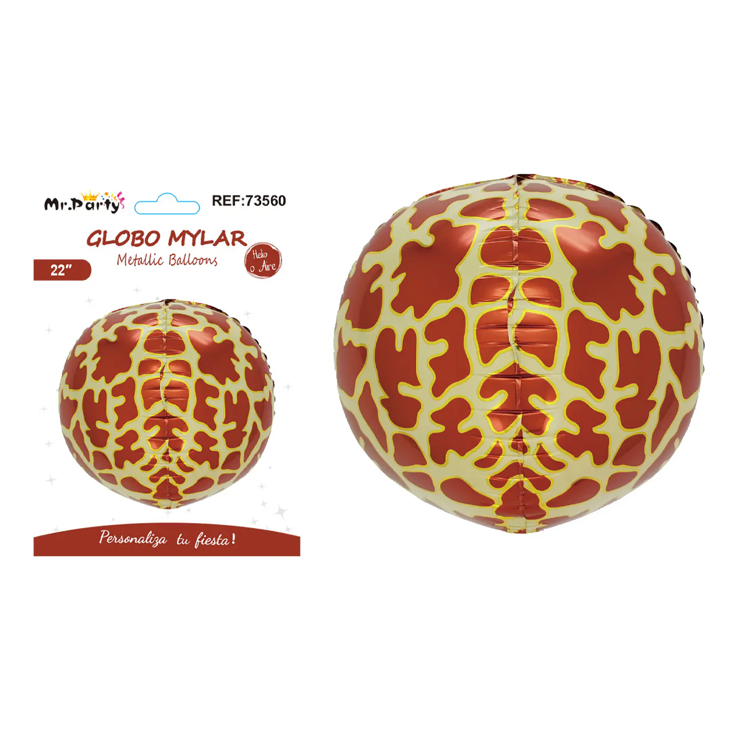 Globo metálico esfera 4D jirafa 22 pulgadas 1