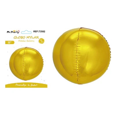 Globo metálico esfera 4D dorado 22 pulgadas