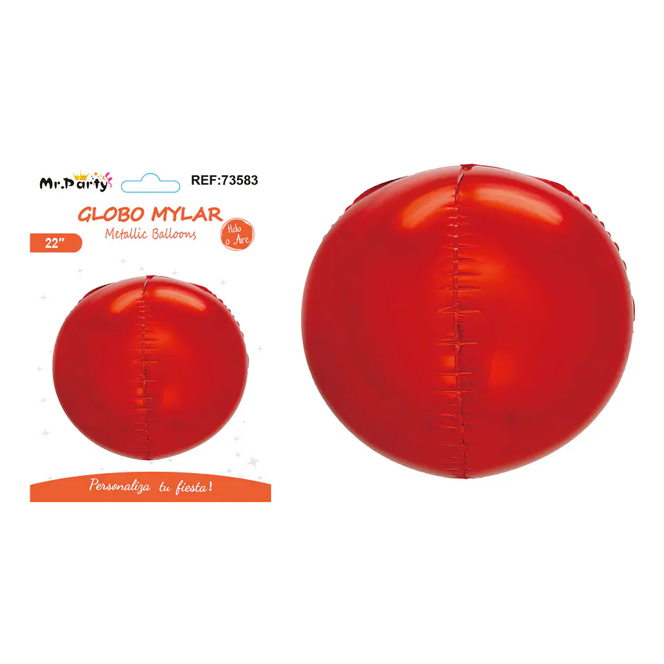 Globo metálico esfera 4D rojo 22 pulgadas 1