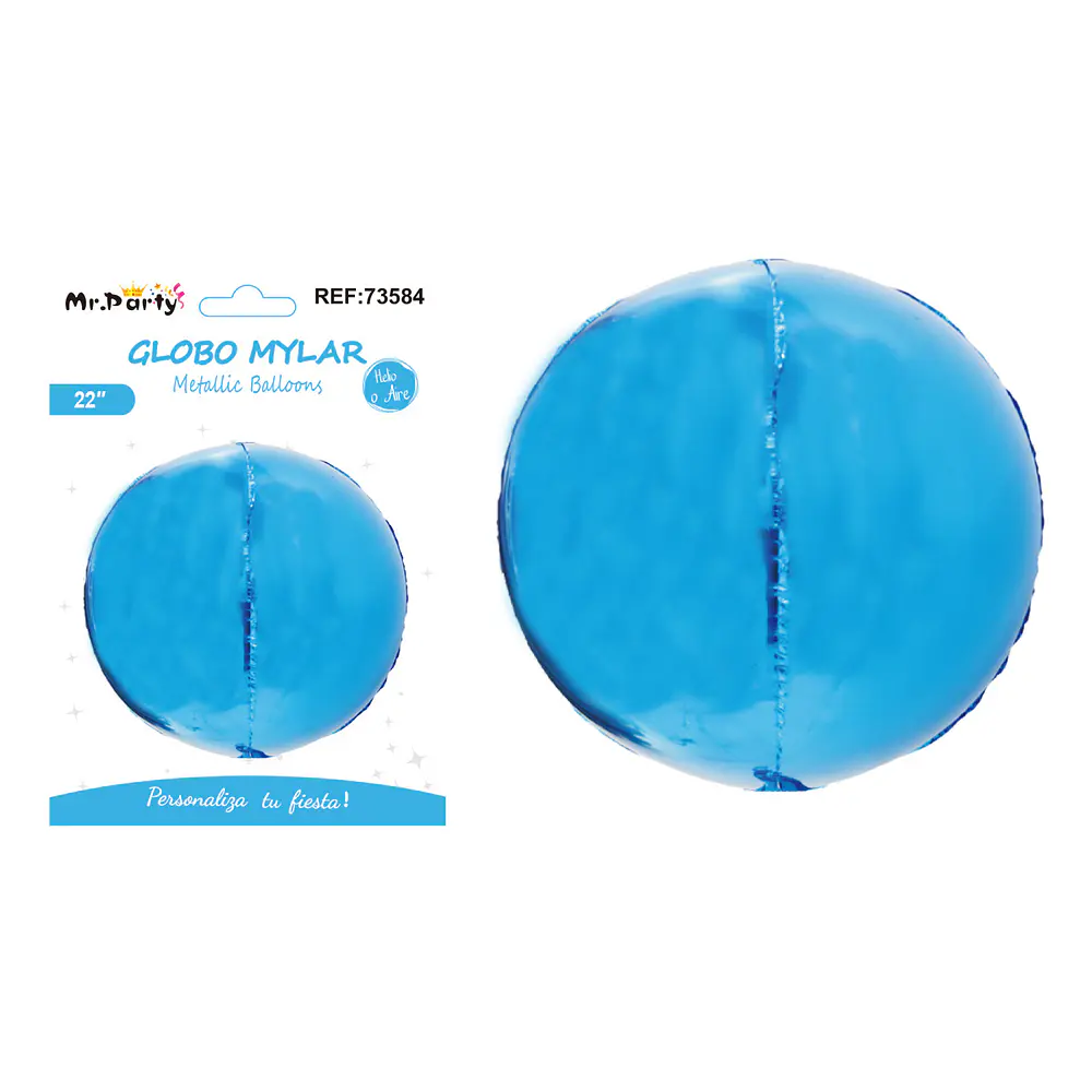 Globo metálico esfera 4D azul 22 pulgadas