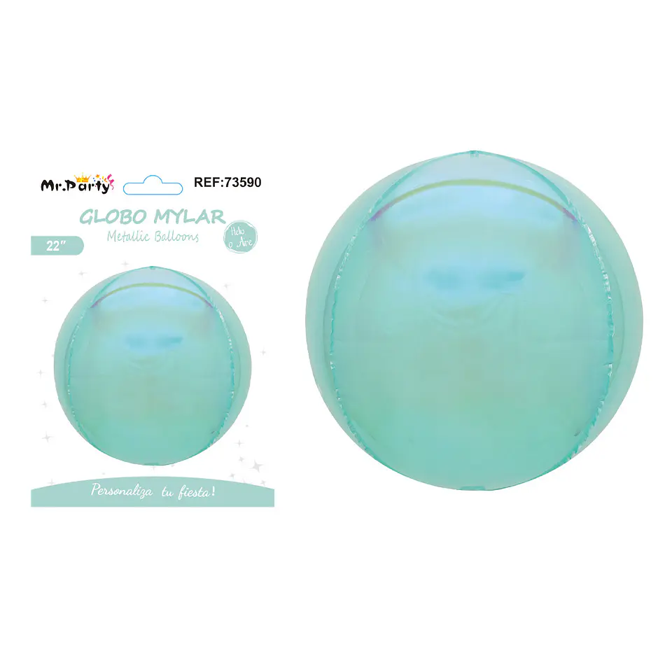 Globo metálico esfera 4D azul 22 pulgadas 1