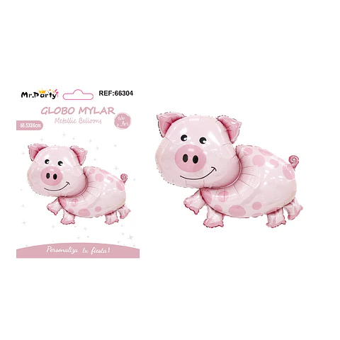 Globo metálico cerdito rosado 66.5*86cm