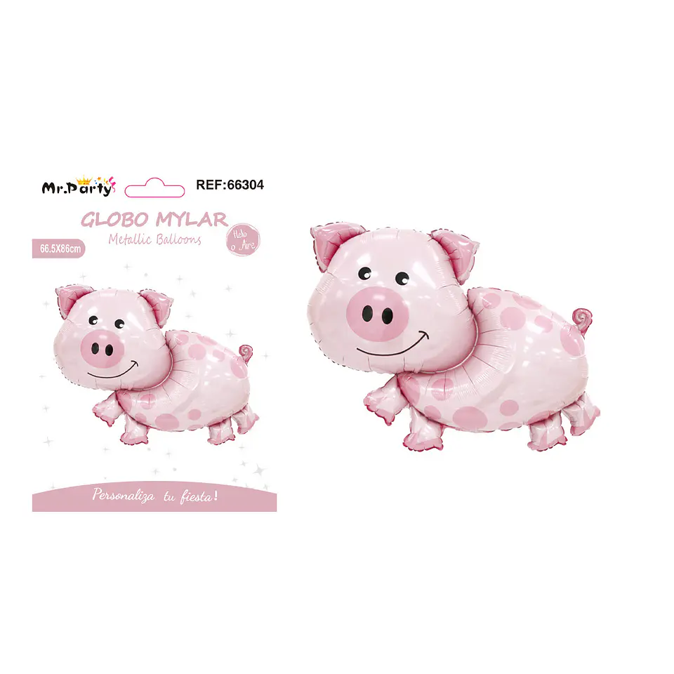 Globo metálico cerdito rosado 66.5*86cm 1