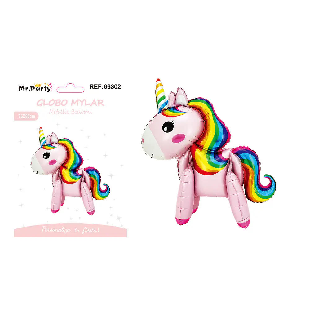 Globo metálico unicornio 3D rosado 75*85cm
