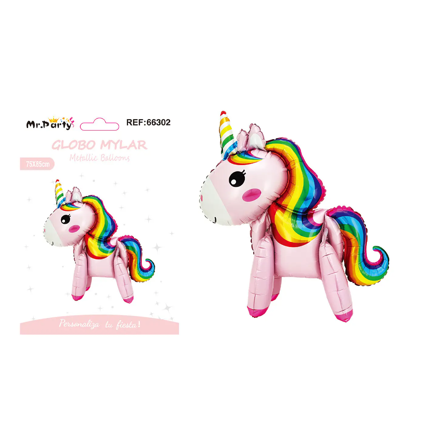 Globo metálico unicornio 3D rosado 75*85cm 1