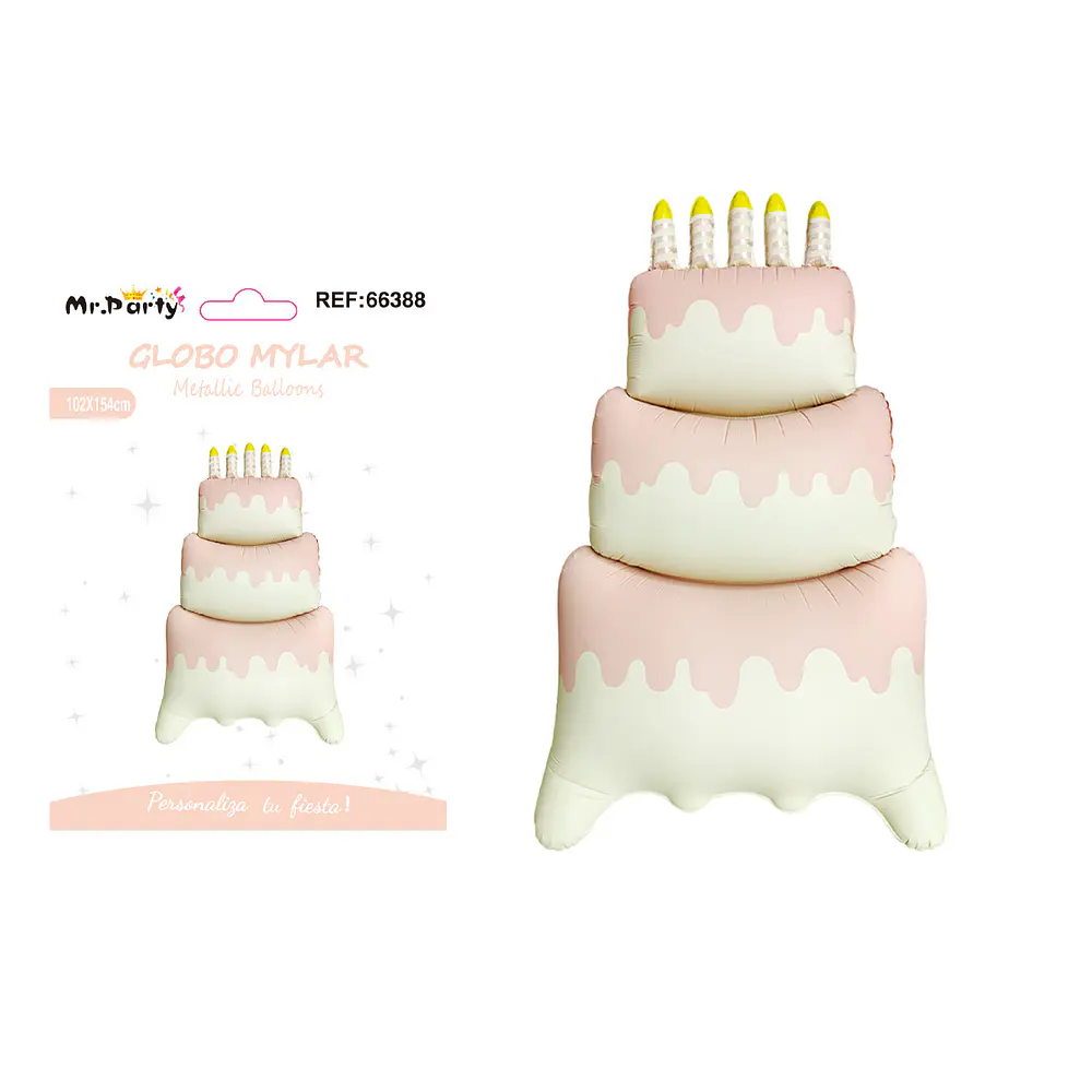 Globo metálico torta estilo INS rosado inflado 88*38*120cm