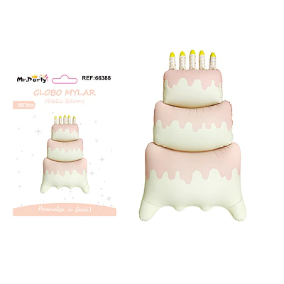 Globo metálico torta estilo INS rosado inflado 88*38*120cm