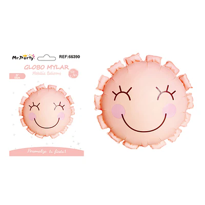 Globo metálico sol estilo INS rosado 55cm