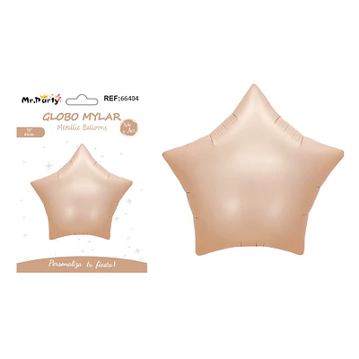Globo metálico estrella retro dorado rosa 45cm  