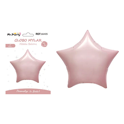 Globo metálico estrella retro rosa 45cm  