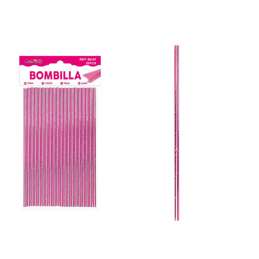 Bombillas de papel rosado 20pcs
