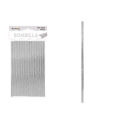 Bombillas de papel plateado 20pcs