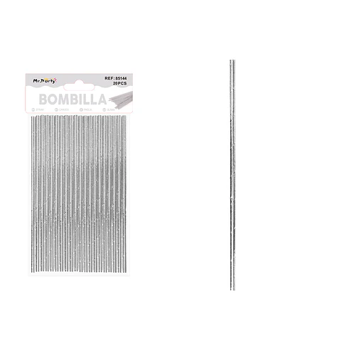 Bombillas de papel plateado 20pcs