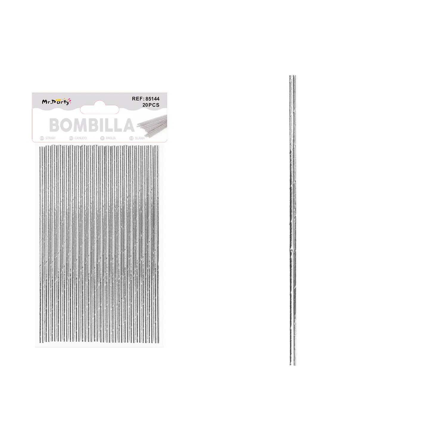 Bombillas de papel plateado 20pcs 1