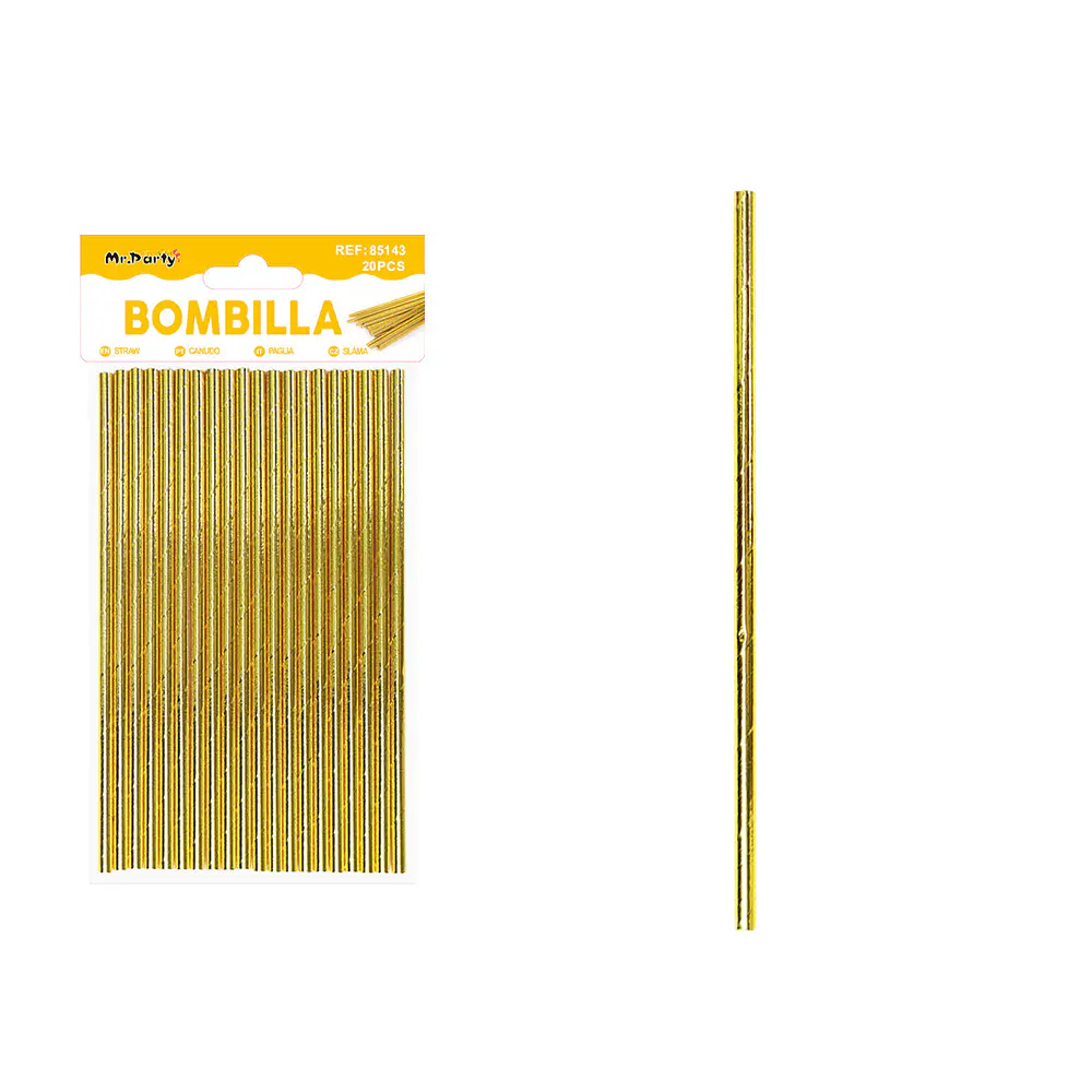 Bombillas de papel dorado 20pcs