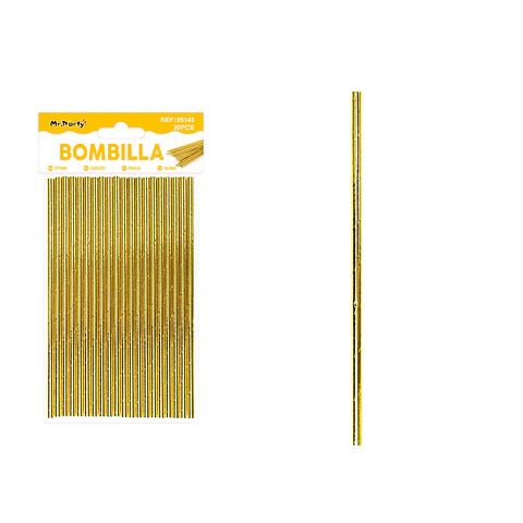 Bombillas de papel dorado 20pcs