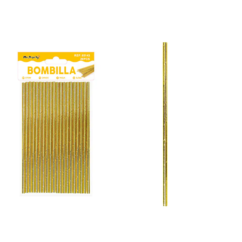 Bombillas de papel dorado 20pcs 1