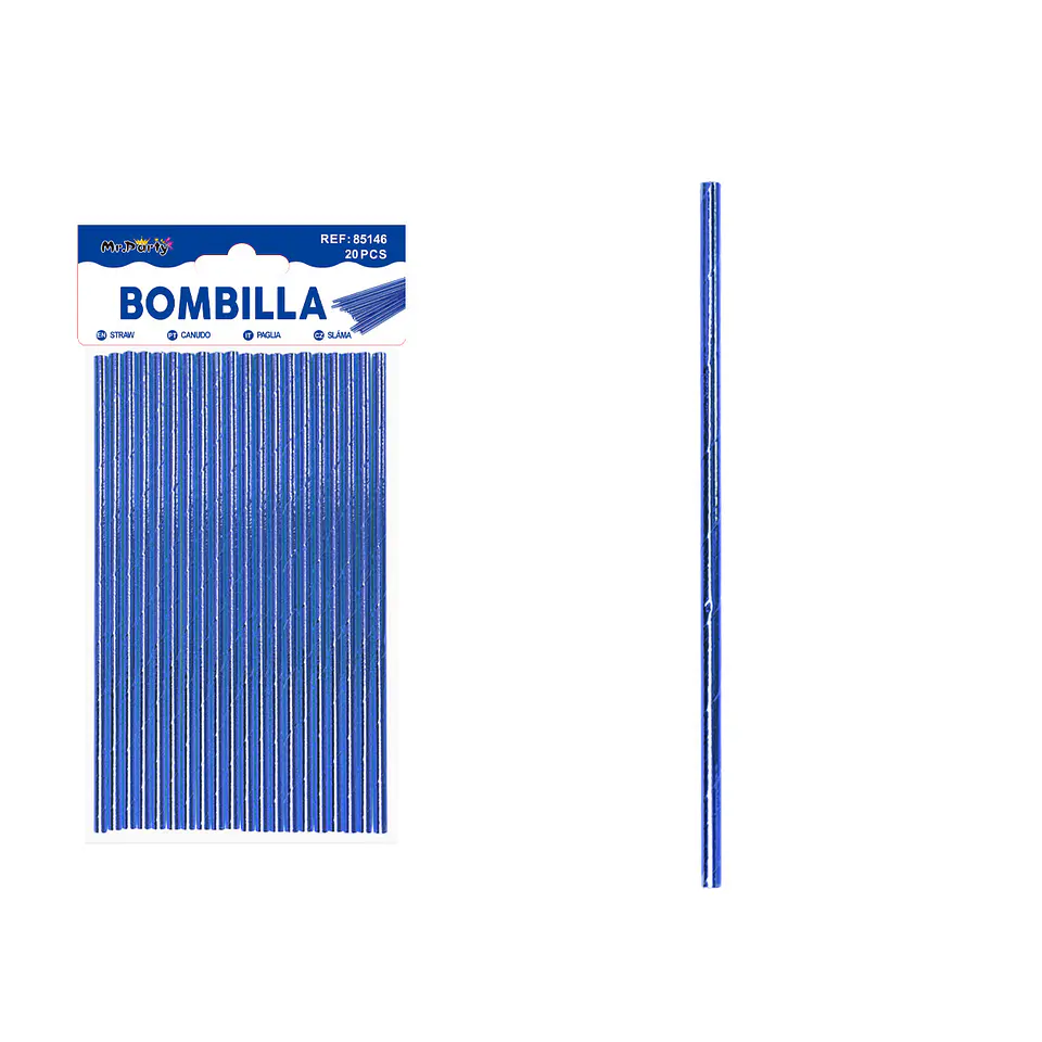 Bombillas de papel azul 20pcs 1