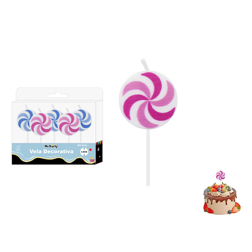 Velas de molinos de viento surtidos 6.5cm 5pcs 1