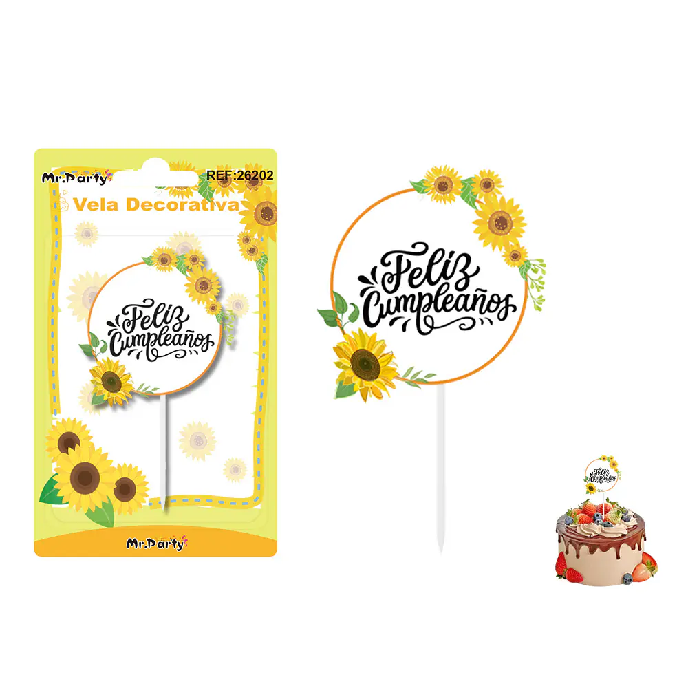 Vela decorativa de girasol 6*6cm
