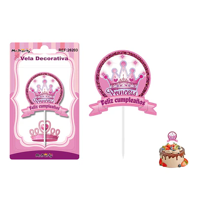 Vela decorativa de corona rosada 6.1*6cm