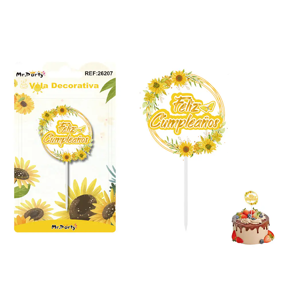 Vela decorativa de girasol 6.3*5.8cm